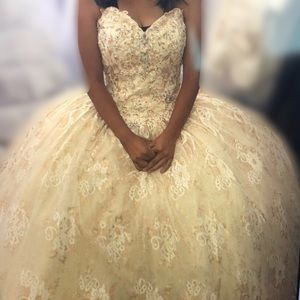 Champagne Color Quinceañera Dress